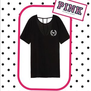 VS PINK Strappy Back Campus Tee